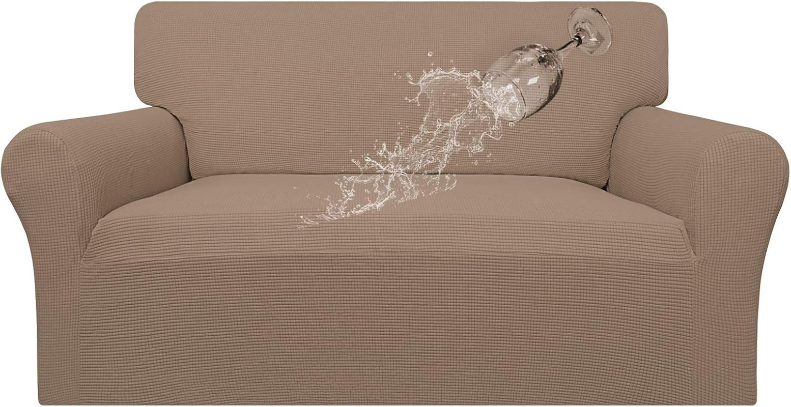 Easy-Going 100% Waterproof Couch Cover, Dual Waterproof Sofa Cover, Stretch Jacquard Sofa Slipcover, Leakproof Furniture Protector for Kids, Pets, Dog and Cat (Sofa, Cream)