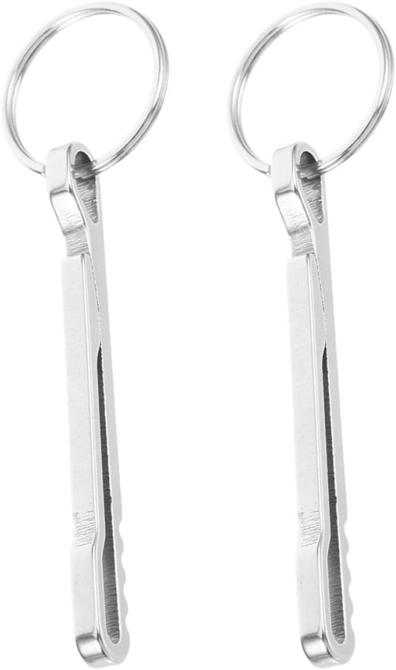 HOMOBABE 2Pcs Stainless Steel Money Clip Cash Holder with Carabiner Keychain Portable Wallet Clips for Men Outdoor Travel Hiking Accessory image number 4