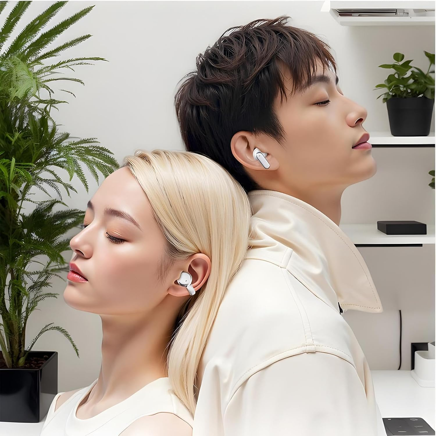 Moreeulsi Clip on Headphones | Wireless 5.4 Earphones Waterproof Earbuds | Noise Cancelling Electronic Accessories LED Display Long Playtime Sport Headphone for Game Running Gym image number 2