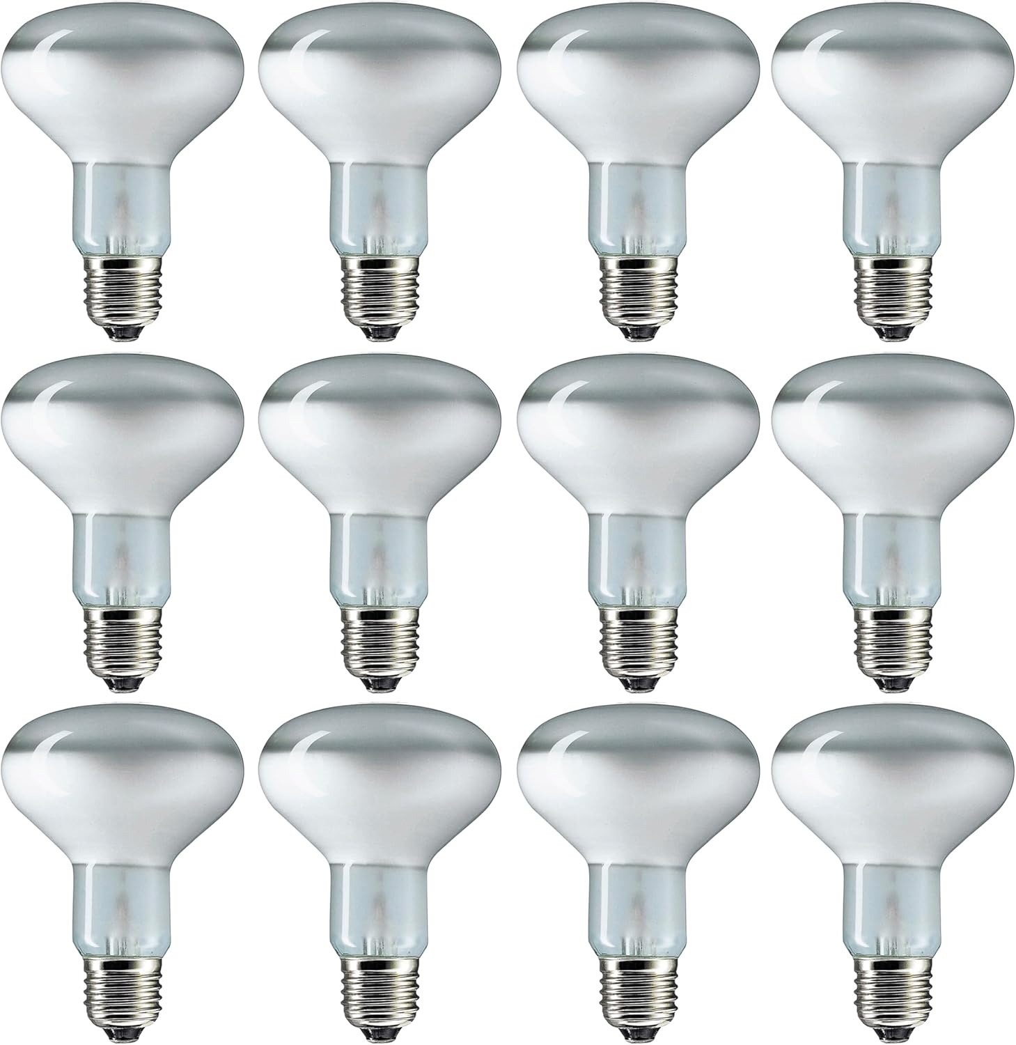 12 X 100W Incandescent R80 Reflector Light Globes Bulbs Dimmable Screw E27 Dimmable ES Warm White 1000Lm image number 3
