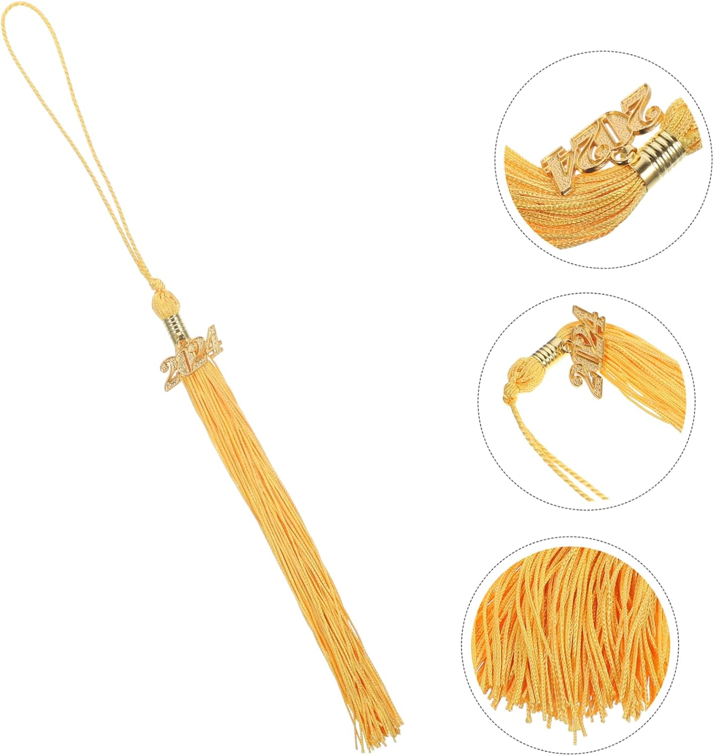 LALAFINA 4Pcs Graduation Cap Tassel Pendant Unique Graduation Hat Accessories for Memorable Ceremony and Chic Design for Photography and Celebrations - Golden image number 3