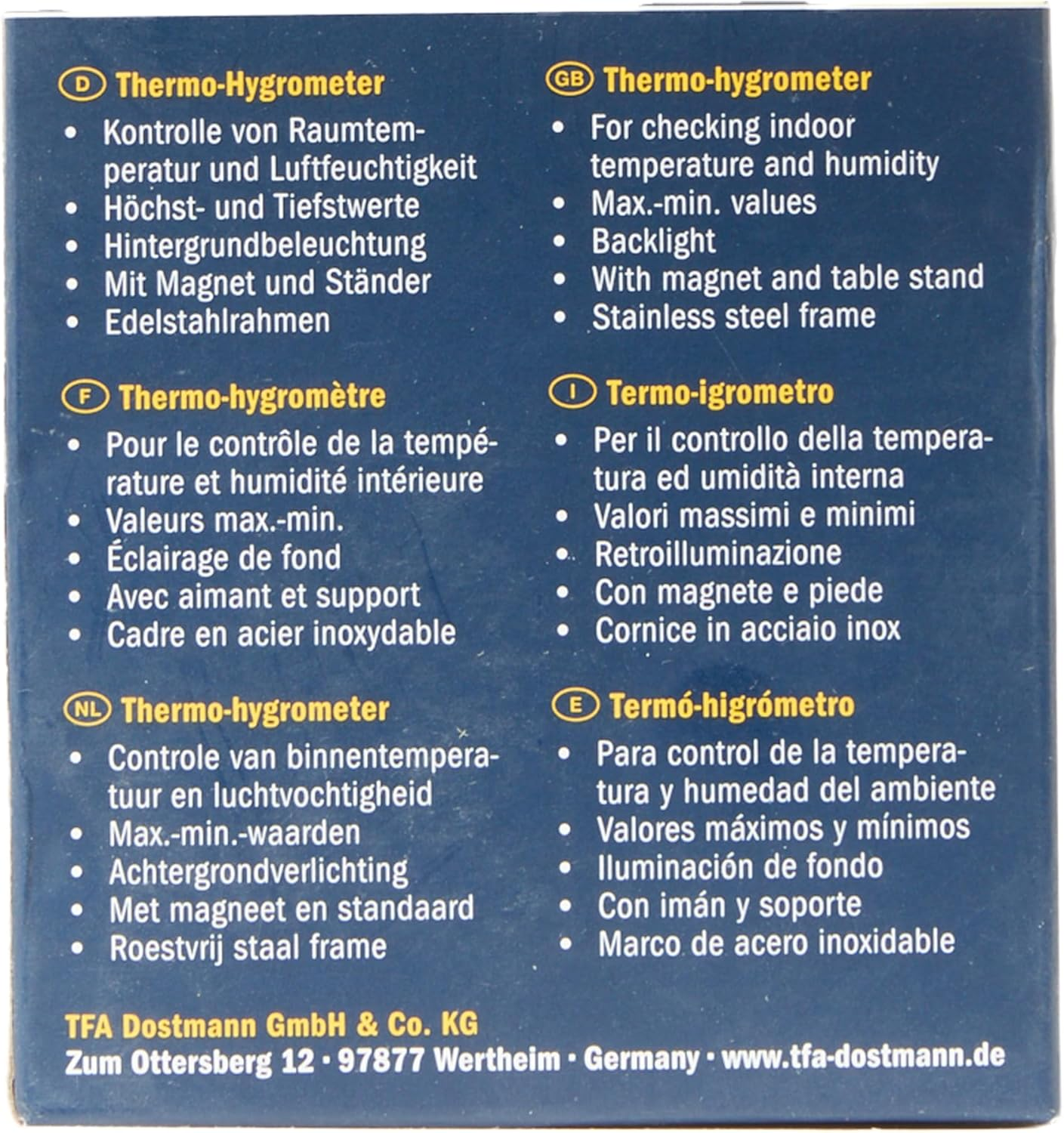 TFA Dostmann Exacto Digital Thermo-Hygrometer, 30.5047.54, Humidity, Temperature, Healthy Living Climate, Especially Accurate with Precision Sensor, L 74 X W 26 (48) X H 90 Mm image number 3