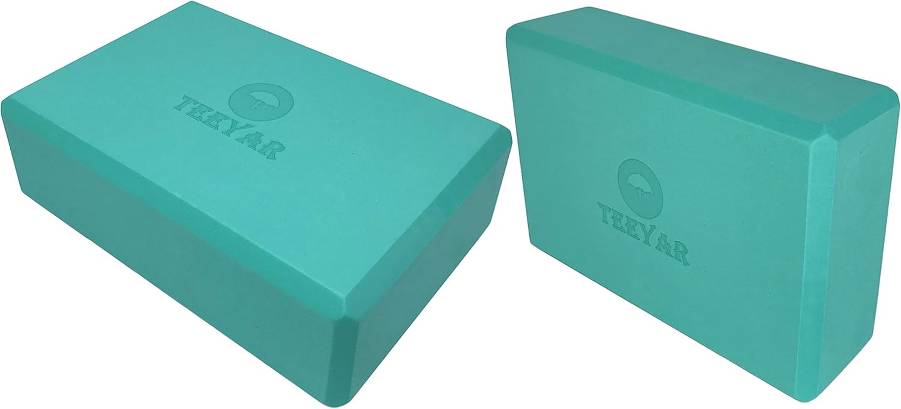 TEEYAR Truly High-Density Yoga Blocks - 2-Pack Durable Premium EVA 4 Inch(23X15X10Cm) or 3 Inch(23X15X7.2Cm) for Yoga, Pilates, and Stretching