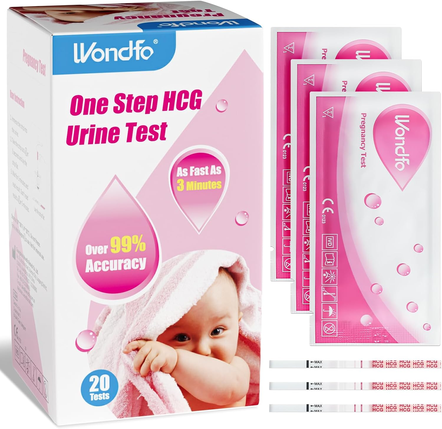 Wondfo Pregnancy Test Strips 20X Early Pregnancy Tests 10Miu Sensitive Tests up to 6 Days Detection for Home Fertility Test image number 2