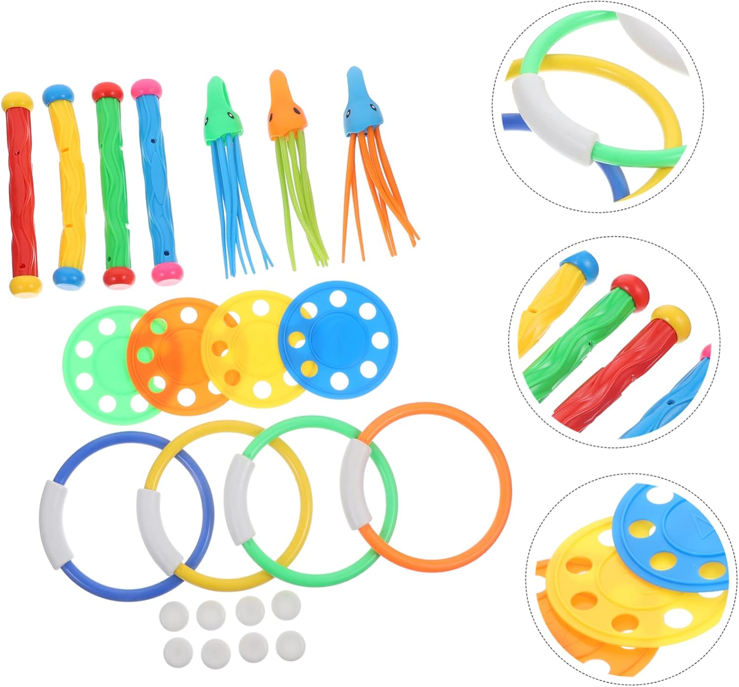 Swimming Pool Toys Kids 15 Piece Set Dive Diving Training Toys for Water Play image number 4