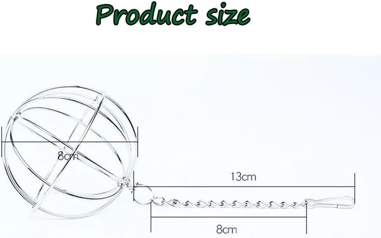 2 PCS Rabbit Grass Ball Guinea Pig Feed Dispenser Hook Stainless Steel Feeder Can Suspend Feeding Grass Rack and Feed Distributor Suitable for Rabbits Cats Guinea Pigs or Other Small Animals image number 5