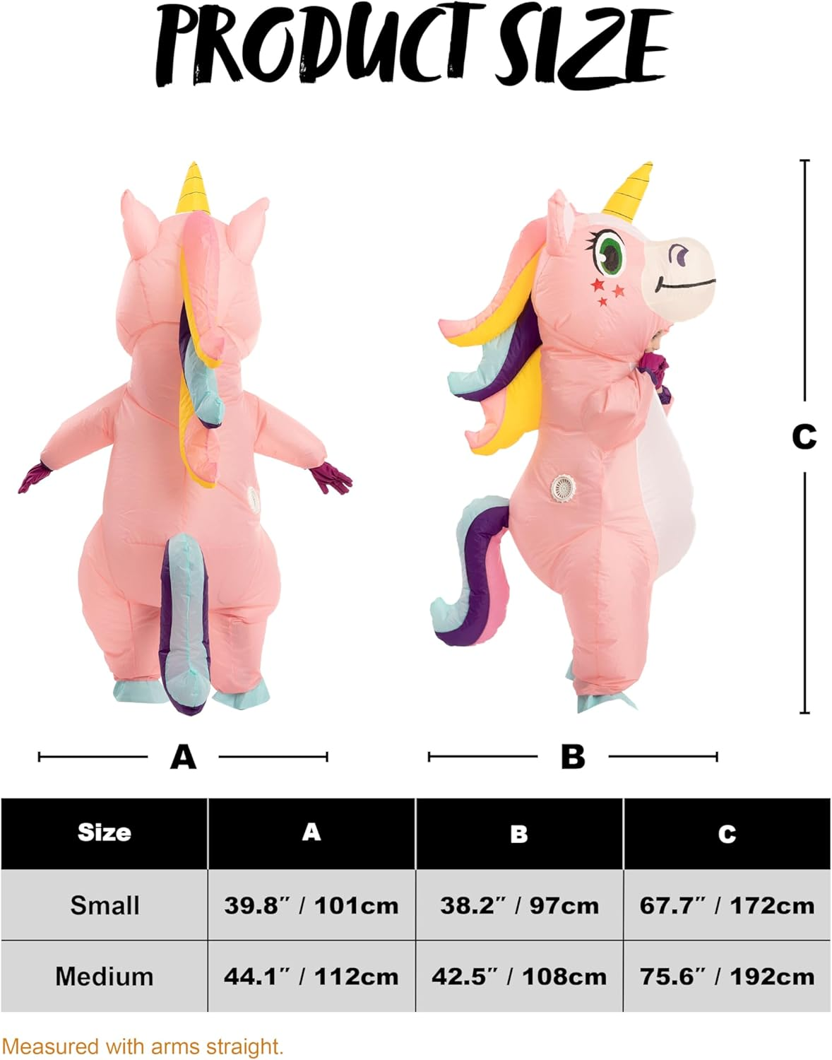 Spooktacular Creations Halloween Kids Inflatable Costume, Full Body Unicorn Blow up Costume, Unicorn Costumes for Parties