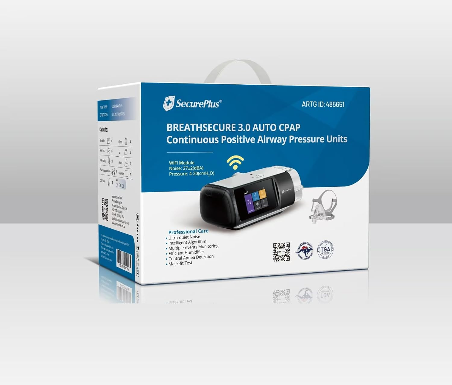 CPAP Machine 3.0 Auto, Full Face Mask Set, Heated Tubing, Set Bag,S, M, L Discount Options (S) image number 4