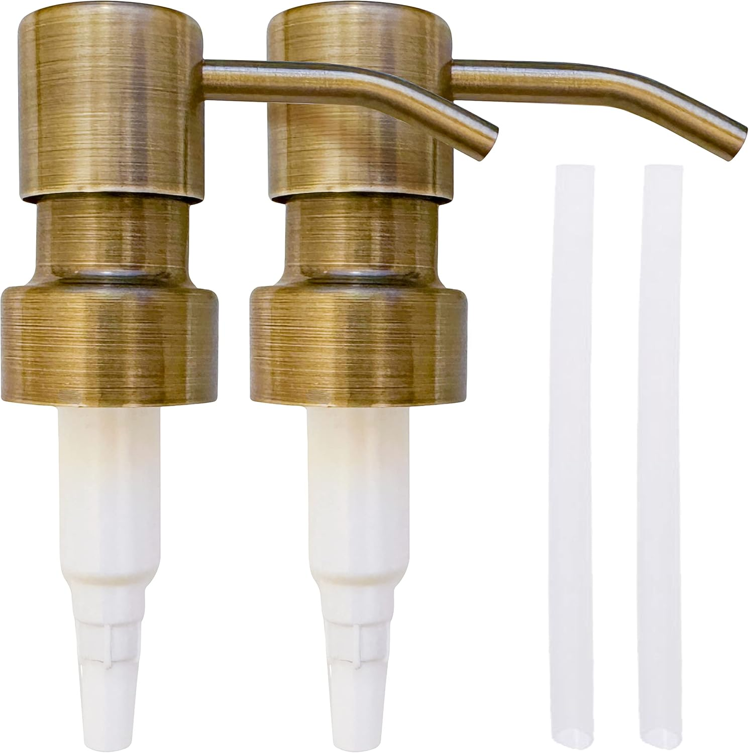 Stainless Steel Soap and Lotion Dispenser Pumps, Replacement for Your Bottles (Black Matte, 2 Pack)