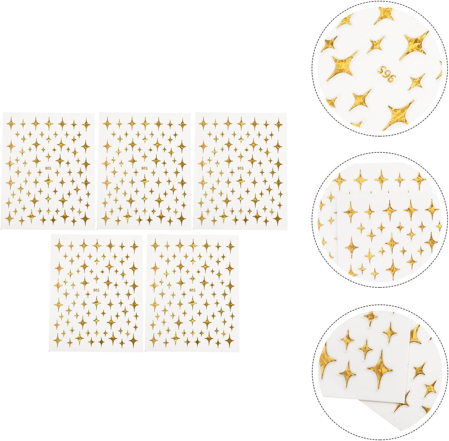 Luxshiny 5 Sheets Nail Art Stickers Creative Nail Ornament for DIY Rhinestones Aesthetic Look image number 1