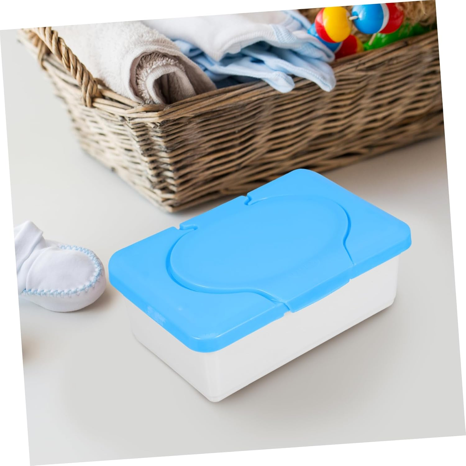 WOONEKY 2Pcs Plastic Wipes Box Cover Refillable Tissue Holder for Travel and Home Use