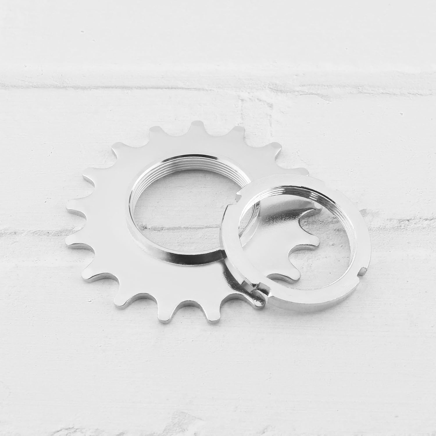 Ecsing Bike Sprocket Fixed Single Speed Cog Thread Ribg High Strength Steel Bicycle Flywheel Sprockets Parts for Fixed Gear Bike with Lock Ring image number 1