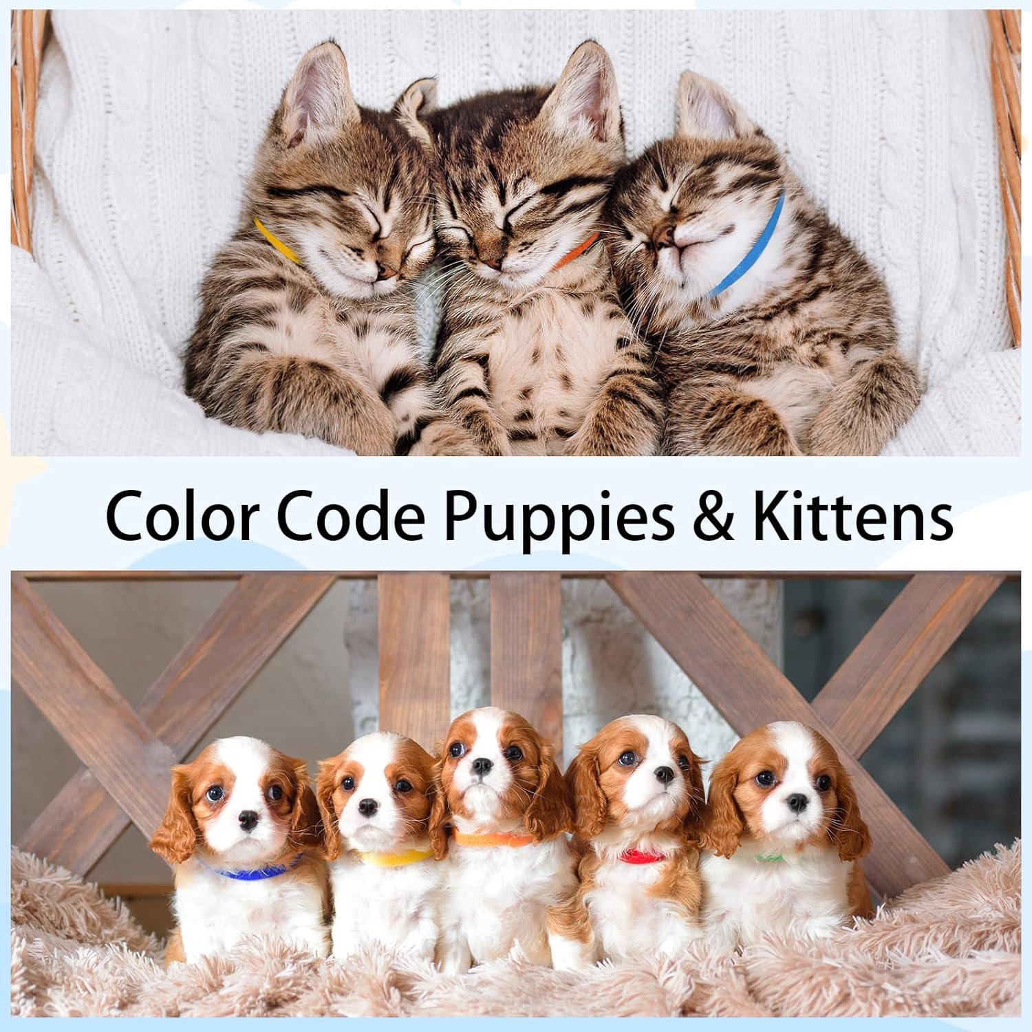 120 Pcs Puppy Collars for Litter, Adjustable Soft Newborn Puppy Collars Tiny Kitten Collar, Elastic Whelping Collar for Puppies, Identification Loops for Small Pet Kittens Puppies (Colorful) image number 4