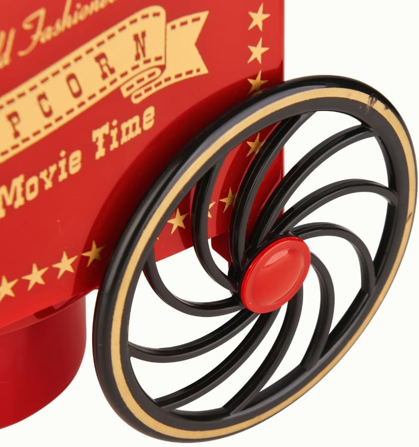 NK Retro Popcorn Maker 1,200 W Hot Air - Popcorn Maker without Oil, 0.3 L Small and Compact, Quick Preparation in 2 Minutes for Home, Vintage Design (Red) image number 3