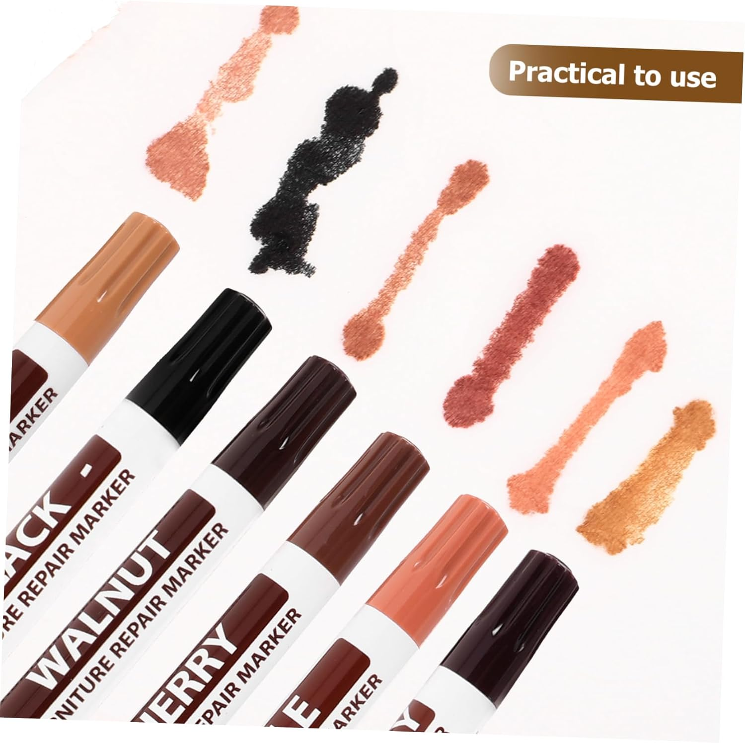 Furniture Touch-Up Markers Kit 12-Piece Set for Wood Scratch Repair Portable Paint Pens for Furniture and Floor Restoration Easy to Use for Home and Office image number 3