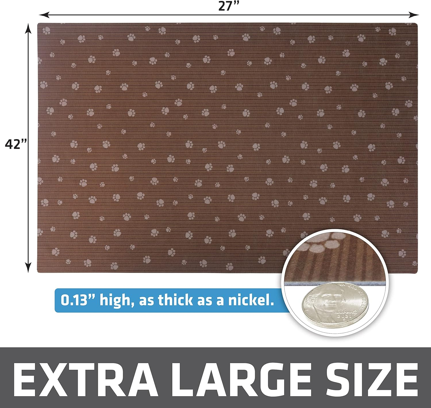 Drymate Dog Crate Mat, 27" X 42", Brown image number 3