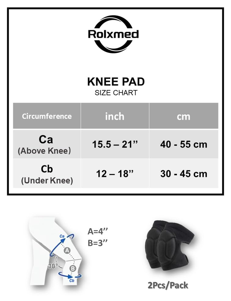 Rolxmed Knee Pads EVA Sponge Cushioned Adjustable, Collision Avoidance Brace for Sports and Kneeling Work Gardening Housework and Maintenance for Men Women (L, 2Packs) image number 6