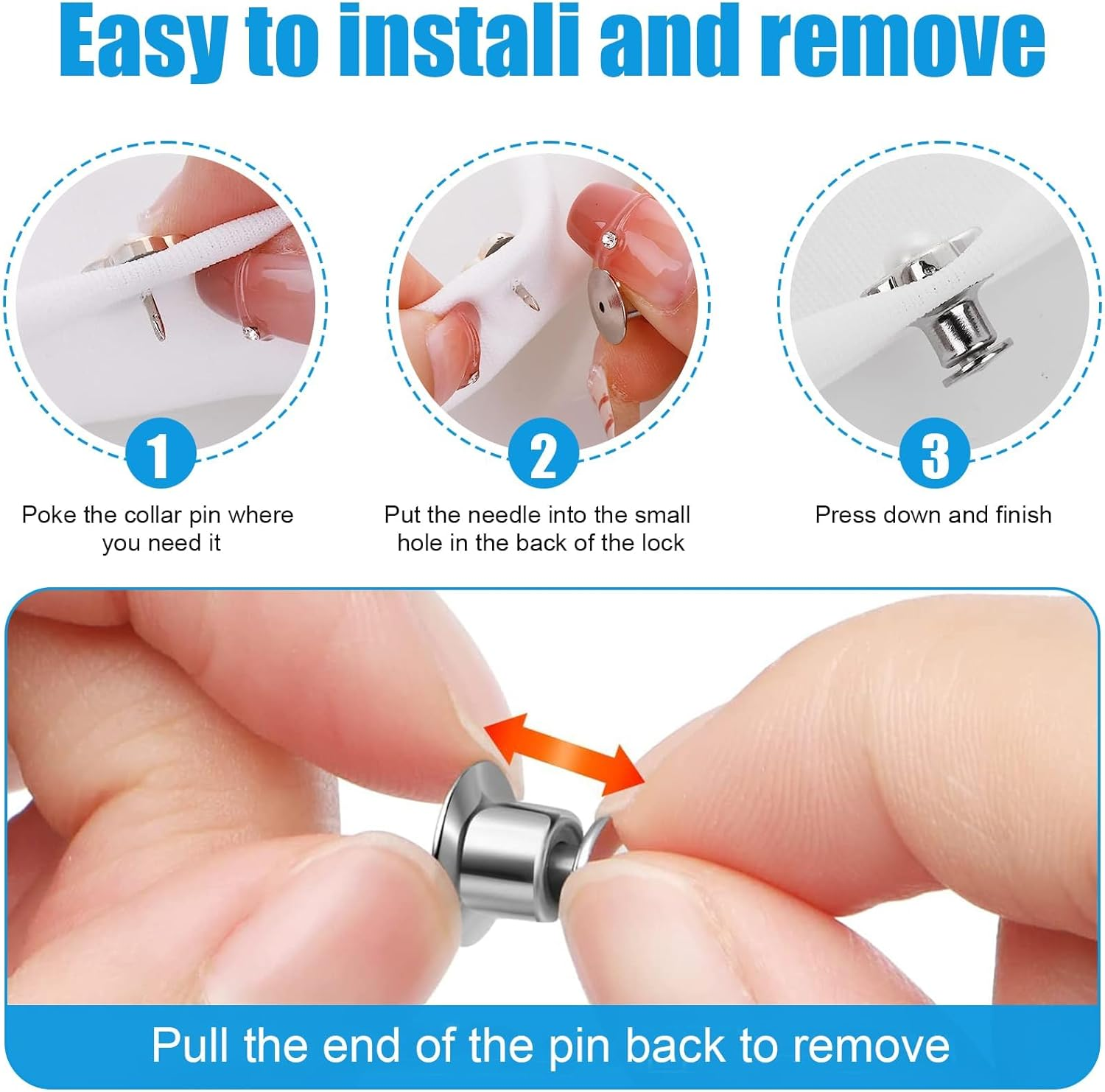 Pin Back, 35 Pcs Backs Locking Pin Keepers Clasp, Metal Locking Pin Backss for Jewlery, Crafts, Lapel Pins (Silver) image number 1