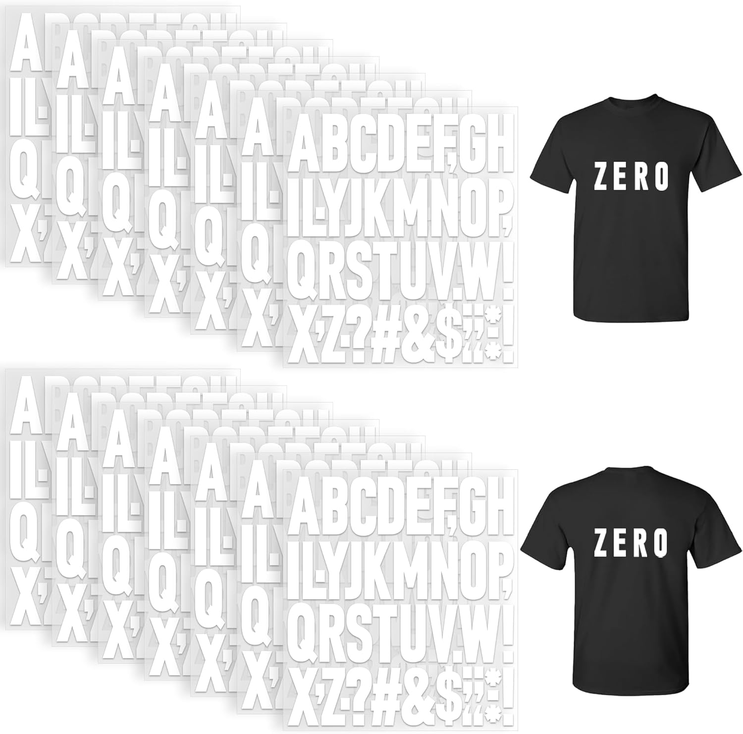 15 Sheets 690Pcs Iron on Letters 2 Inch Vinyl Iron on Letters for Clothing Heat Transfer Letters with A-Z PU Alphabets Stickers Heat Press Letters for T-Shirts Jerseys Hats Printing DIY Crafts (White) - Pink image number 7