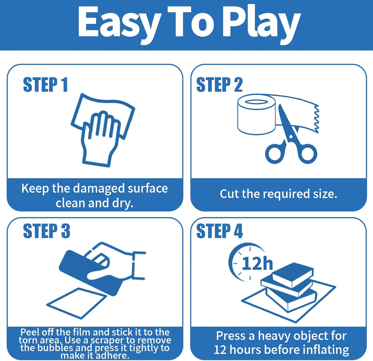 7Ft Inflatable Repair Patch Kit, Bounce House Repair Kit, Heavy Duty TPU Repair Tape, Suitable for Inflatable Houses, Tents, Canopies, Swimming Pool Floating Beds, Etc