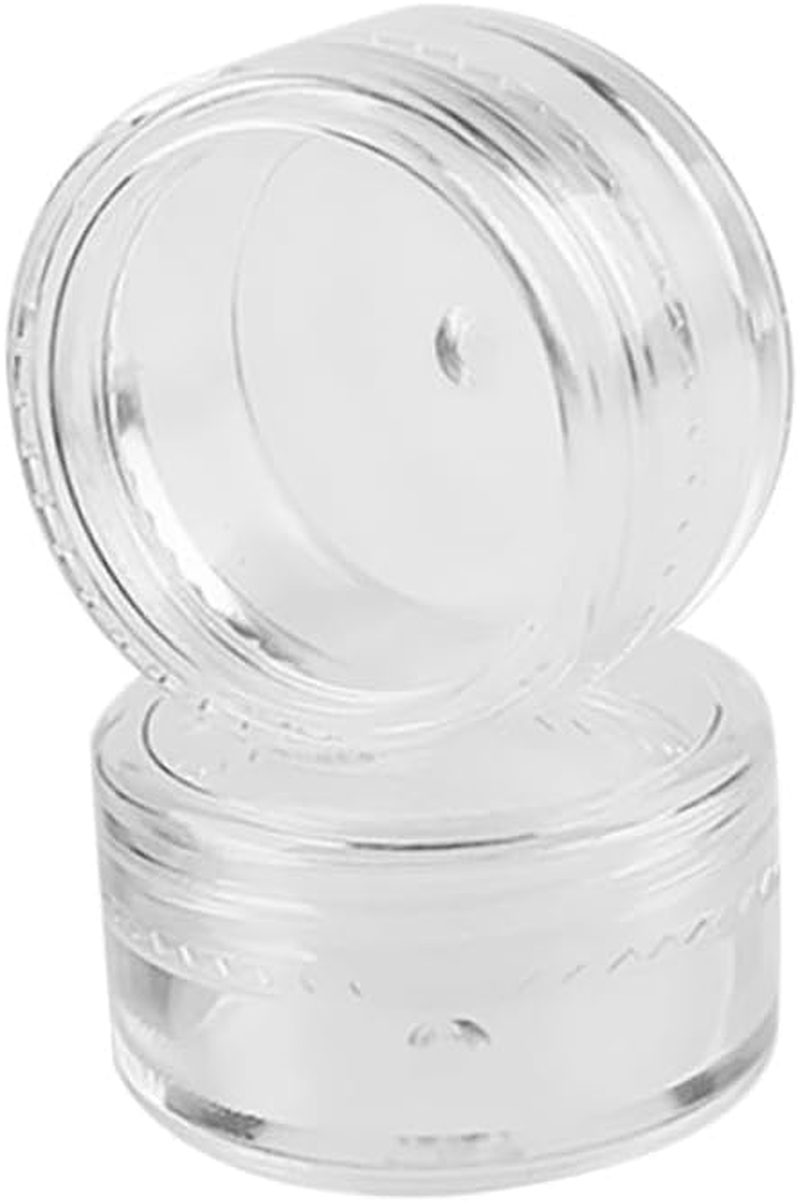 Anneome 50Pcs 5Ml 5G round Plastic Cosmetic Jars Refillable Containers for Loose Powder Eyeshadow Face Cream Portable Empty Pots