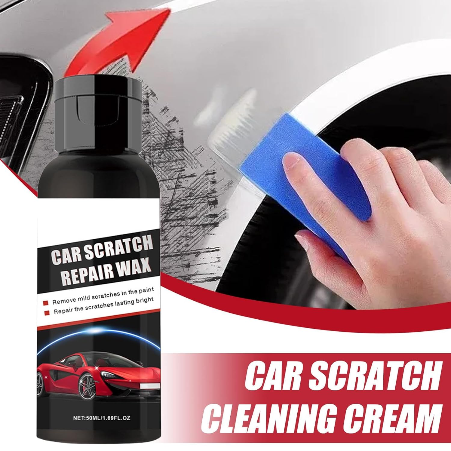 Car Scratch Repairing Paste, 50Ml Vehicles Paint Repair Paste, Car Scratch Restoration Cream for Auto, RV, Truck, Sedan, Vehicles image number 2
