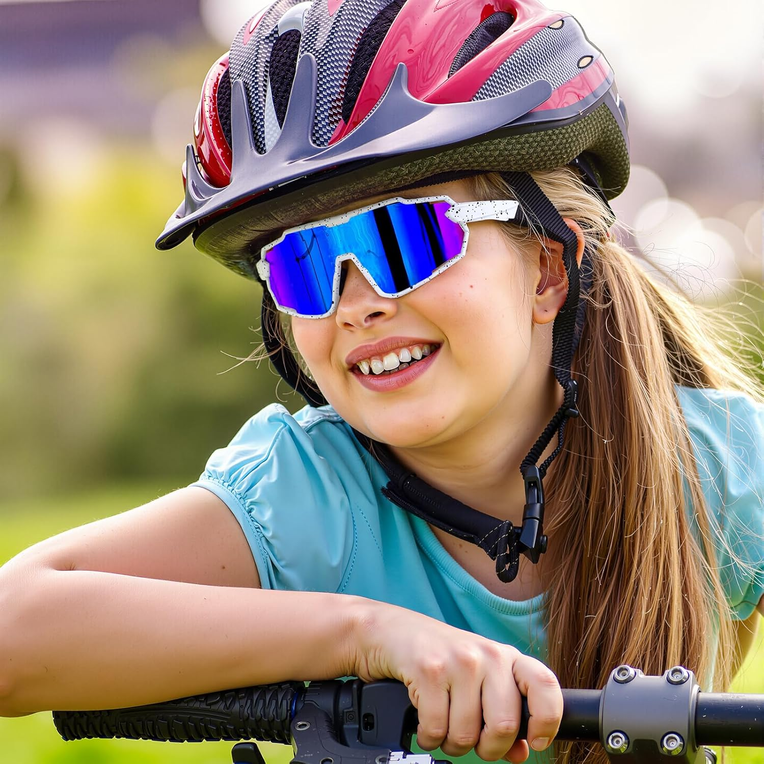 Kids Sunglasses Polarised - UV400 Youth Cycling Sun Glasses for Boys & Girls (Ages 6-15) Children Cycling Cricket Baseball Sports Shades