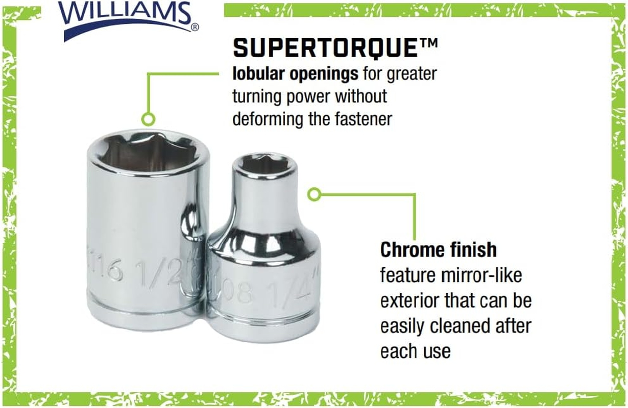 Williams MSB-12HRC 12-Piece 3/8-Inch Drive Metric Shallow 6 Point Socket Set image number 1