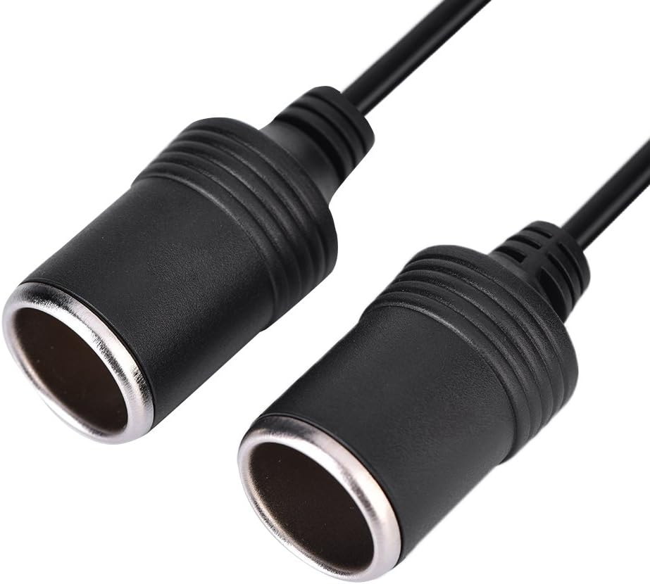 Car Charger, 2 Sockets Cigarette Lighter Splitter, Car Charger Plug Male to 2-Way Female Cigarette Lighter Socket Extension Cord Cable image number 2