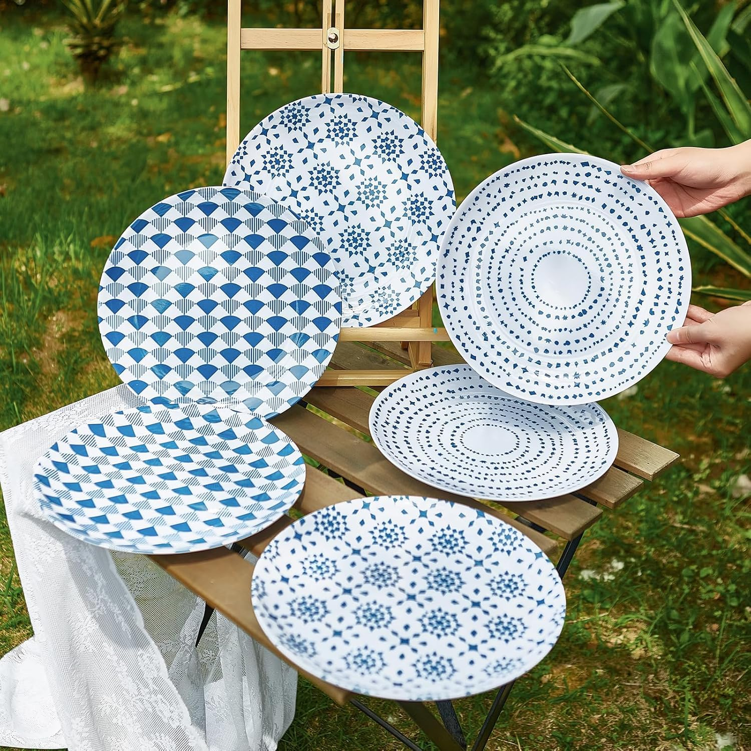 Zayton Melamine Dinner Plate 11 Inch Plastic Bread Outdoor Butter Plates Set Lightweight Shatter Proof Chip Resistant Camper RV Break-Resistant for Everyday Use image number 2