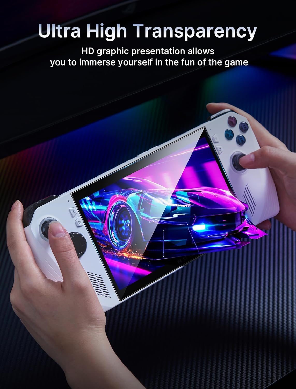 JSAUX Screen Protector for ROG Ally X 2-Pack, Ultra HD Glass 9H Hardness Tempered Glass Protector with Guiding Frame, 7 Inch Anti-Scratch Protective Screen for ASUS ROG Ally 2023 & Ally X 2024