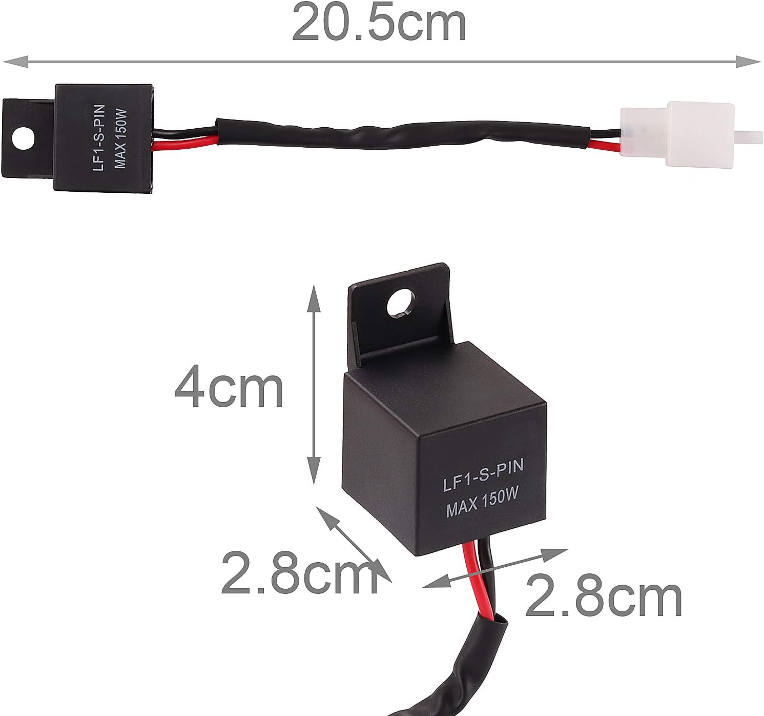 Kinstecks 2Pin Flasher Relay 12V Motorcycle Indicators LED Light Flasher for Motorcycle LED Indicators Turn Signal Light image number 3