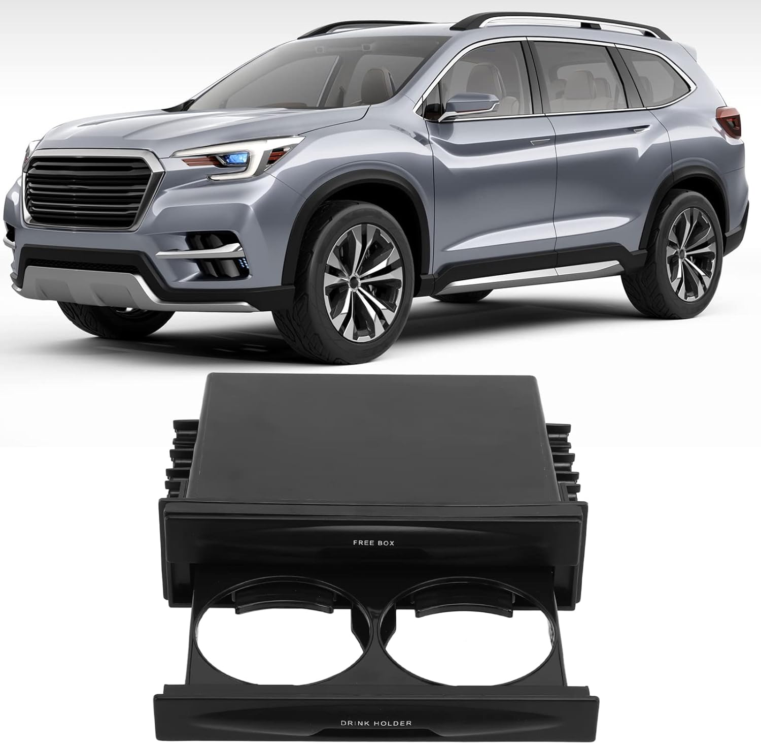 1 DIN 2 Layer Radio Storage Box with Cup Holder for Universal Car Fit Durable ABS Interior Organizer for Small Items Compact Cars Suvs Road Trip Family Use Office Commute image number 4