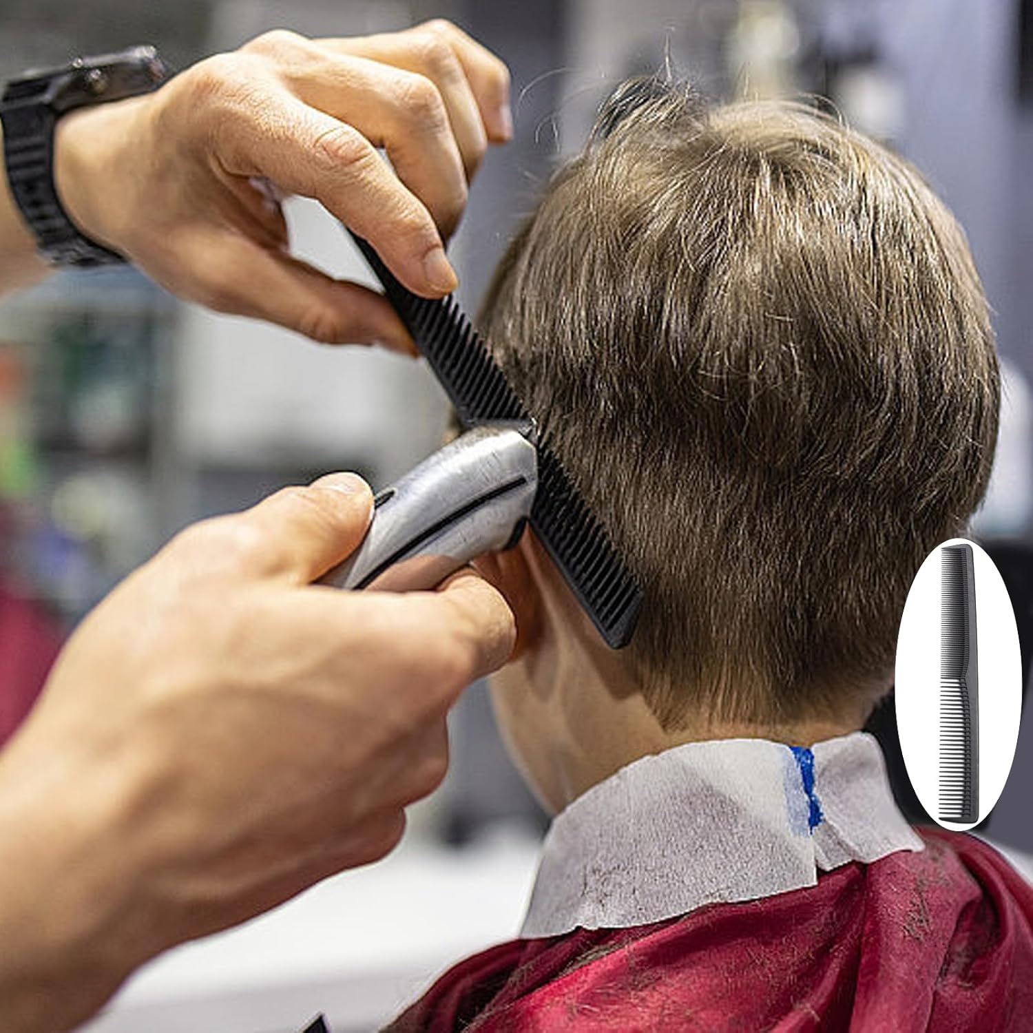 LIANRISES 2Pcs Cutting Comb, Hair Comb Fine Tooth, Barber Comb for Women and Mens Hairdressing Comb, Heat Resistant anti Static, Coarse Fine 2 Teeth image number 6