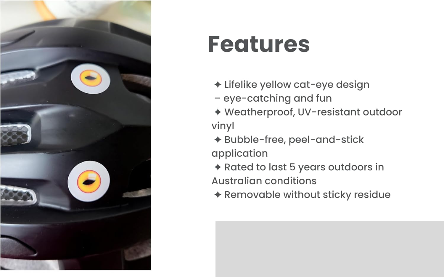 Eyeball Helmet Sticker Decal &ndash; Anti-Magpie Swooping Eye, Bubble-Free, Weatherproof Vinyl for Helmet, Bike, Car, Robot Cleaner, Laptop &ndash; Peel & Stick &ndash; 2Cm to 5Cm Mixed Sizes image number 2