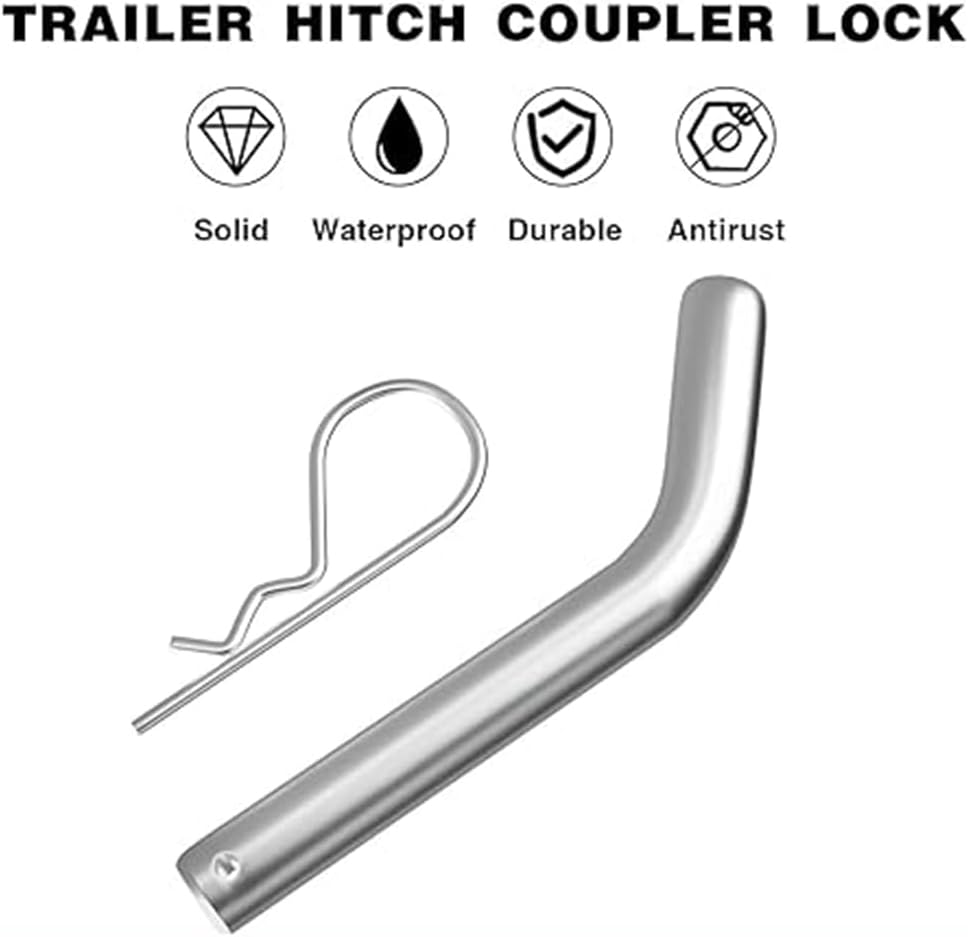 Trailer Hitch Pin Trailer Latch Heavy-Duty Trailer Hitch Pin and Clip Anti-Theft Hitch Locking Pin Accessories (Sliver) image number 1