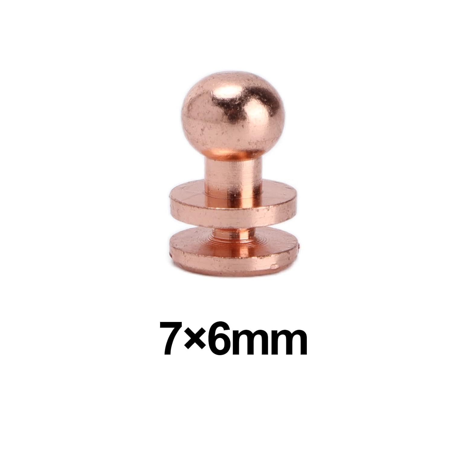 Monk Head Brass Rivets, anti Oxidation, Rose Gold Hardware Accessories, 20 Sets, for Belts, Purses, Handbags, Shoes, Clothes, Leather, DIY Projects (Lst7X6Mm) image number 3