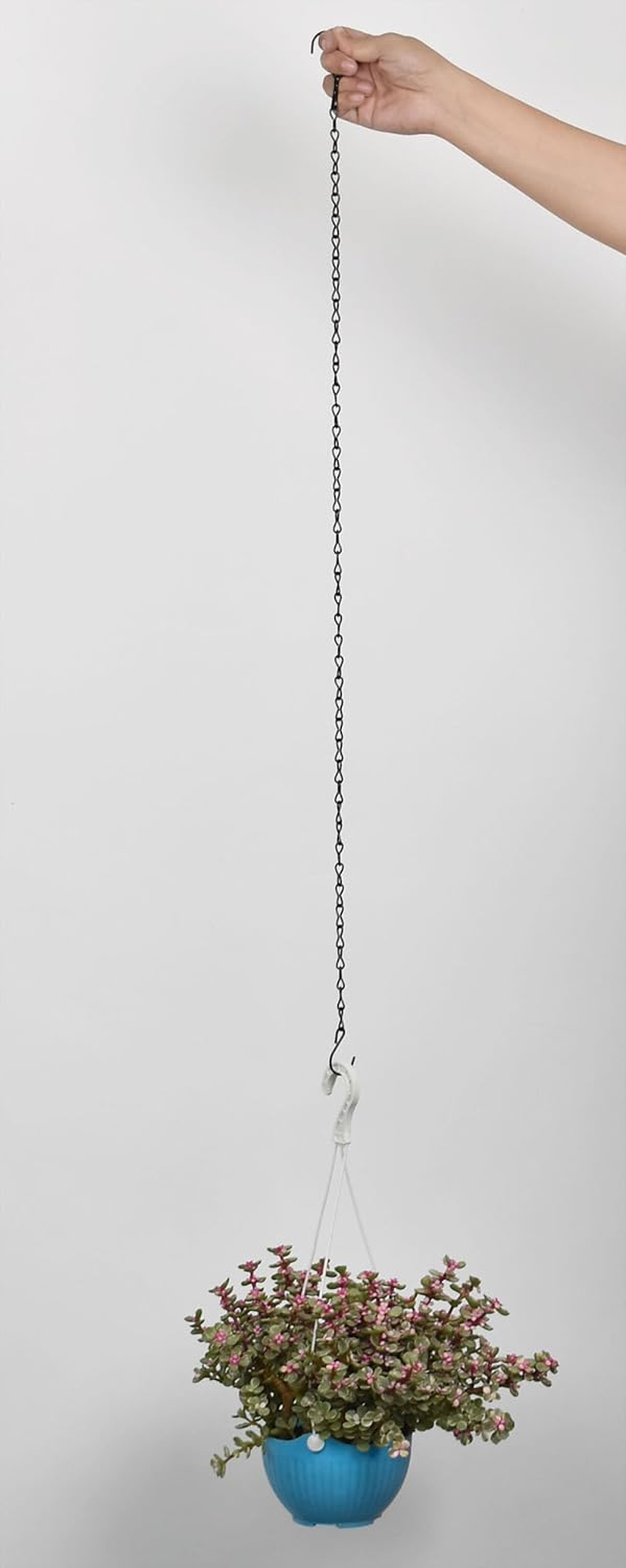 Chain for Hanging Plants,35 Inch Black Hanging Chain,Hanging Basket Chain Kits with Hooks for Bird Feeder Hanging Plant Extender Porch Wind Chime (Black, 35 Inch-2Pcs) image number 7