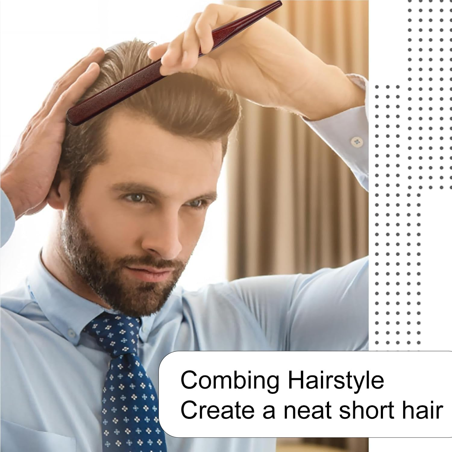 YUNYU Slick Back Hair Brush Set - Boar Bristle Smoothing Brush for Thick, Curly & Damaged Hair - Perfect for Styling, Detangling & Sleek Looks (Men & Women, Beard & Hair Care) image number 1