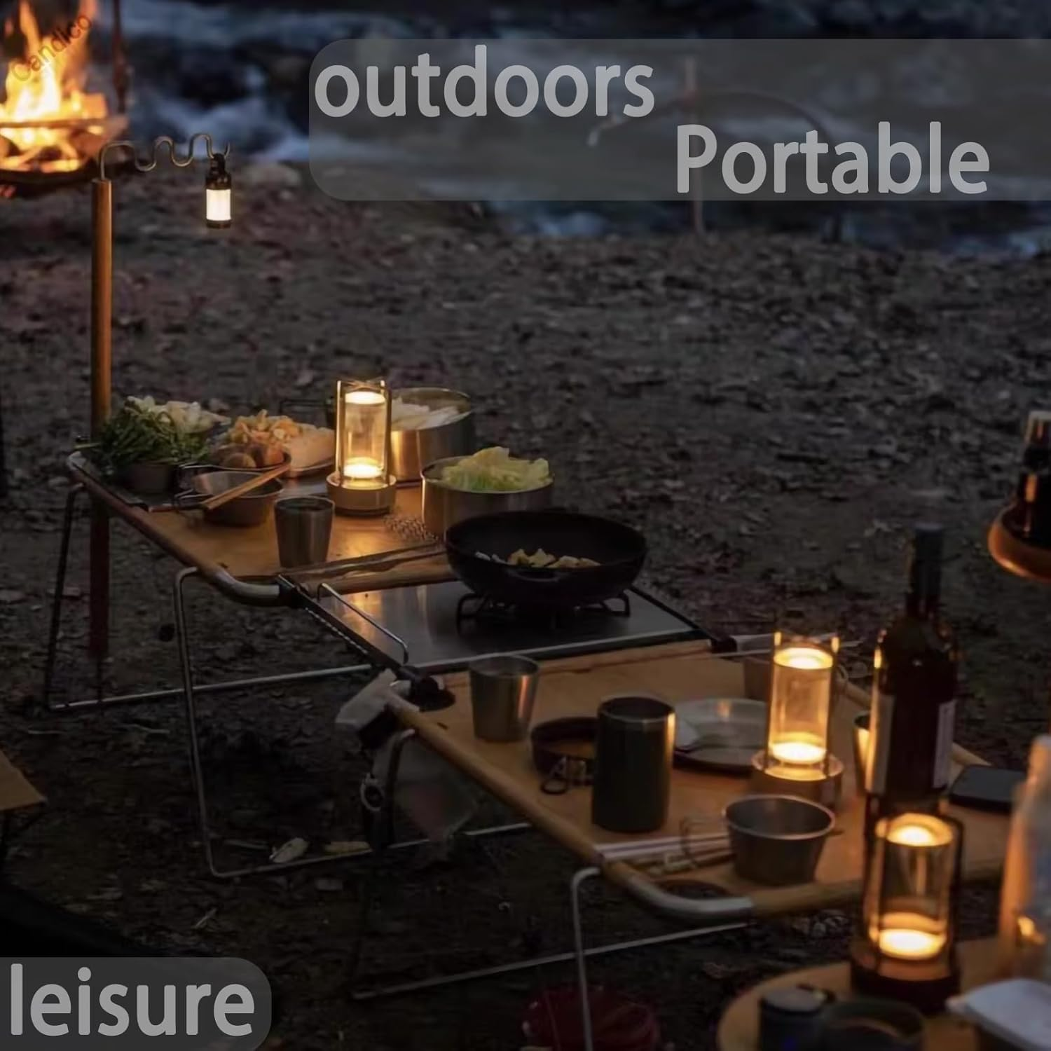 Candico Cordless Bedside Table Lamp Rechargeable Portable Touch,2000Ma Battery Operated Lamps LED Night Light,3Color Stepless Dimming Crystal Lantern Suitable Bedrooms,Bars,Cafes,Camping,Black - Silvery image number 7