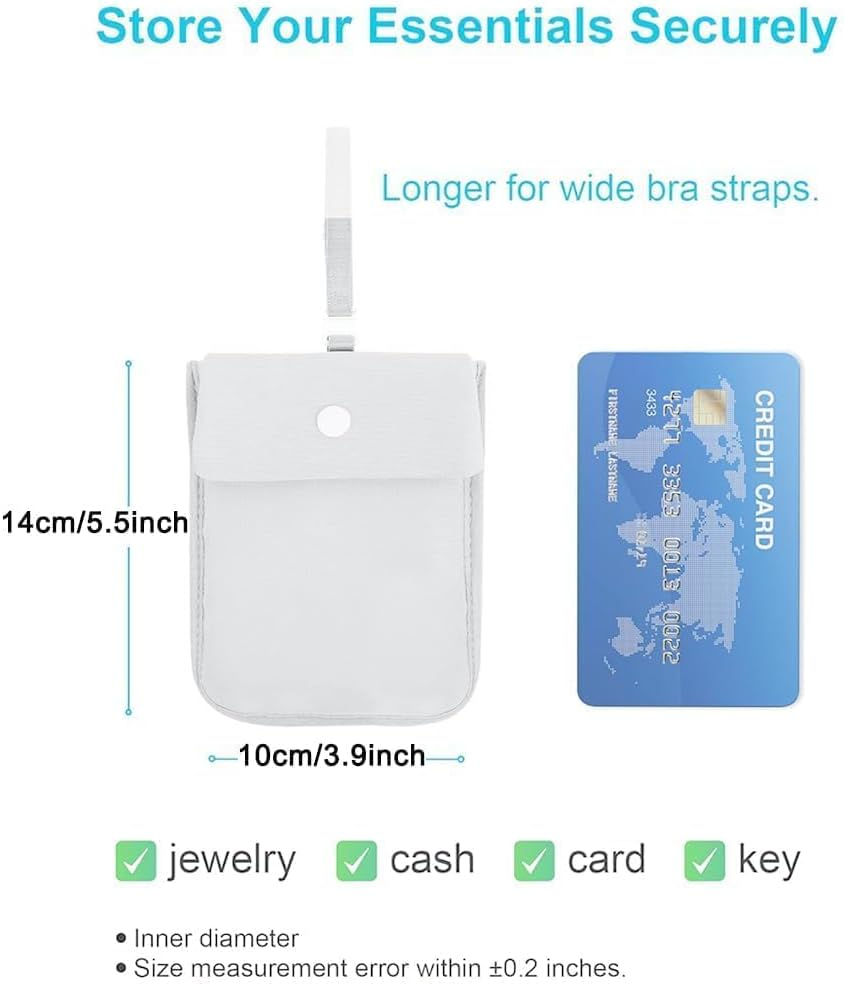 Travel Bra Wallet,Hidden Money Pouch with Adjustable Elastic Strap,Perfect Secret Pocket Protect Your Passport Credit Cards Valuables- Secure,Comfortable(Washable) image number 1
