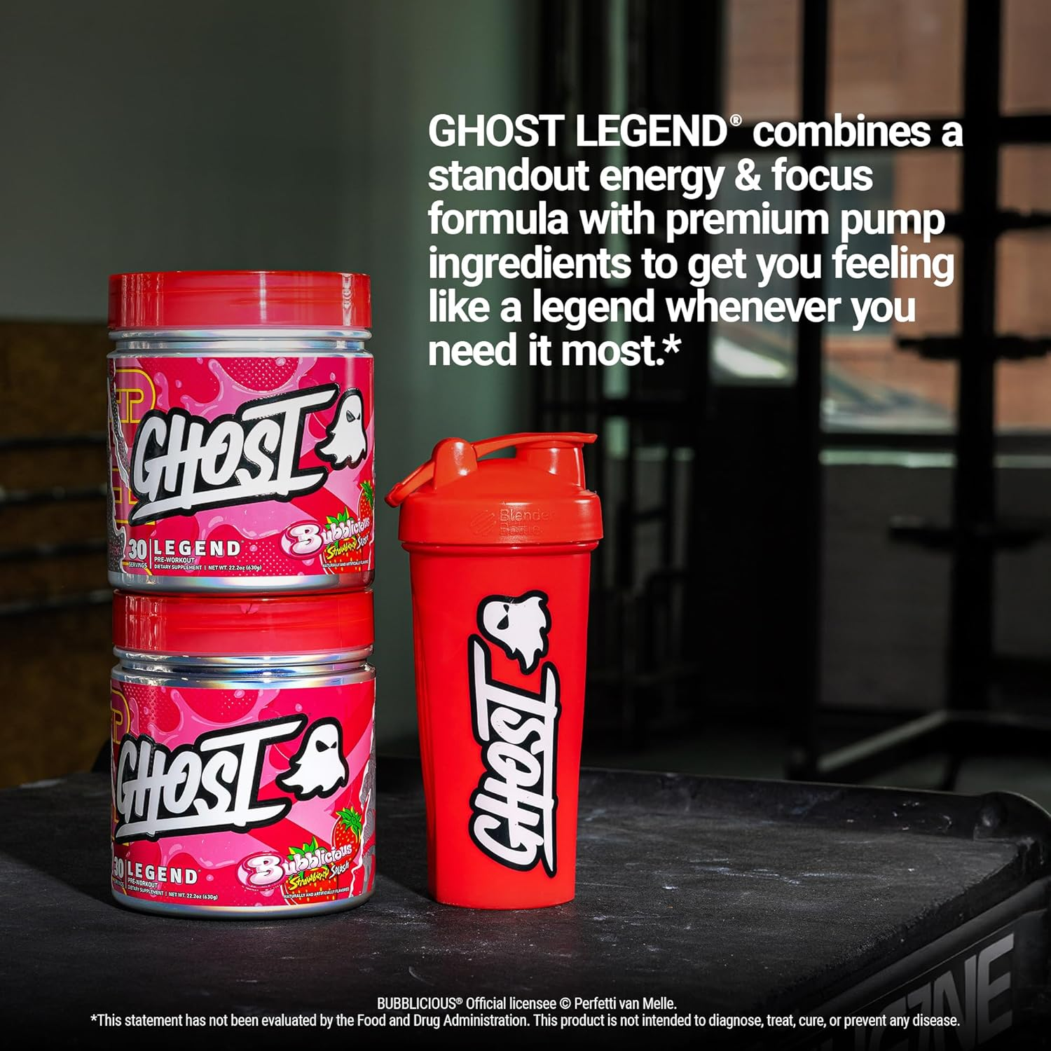 Ghost Lifestyle Legend V4 Bubbilicious Strawberry Splash Pre-Workout Powder 30 Servings image number 4