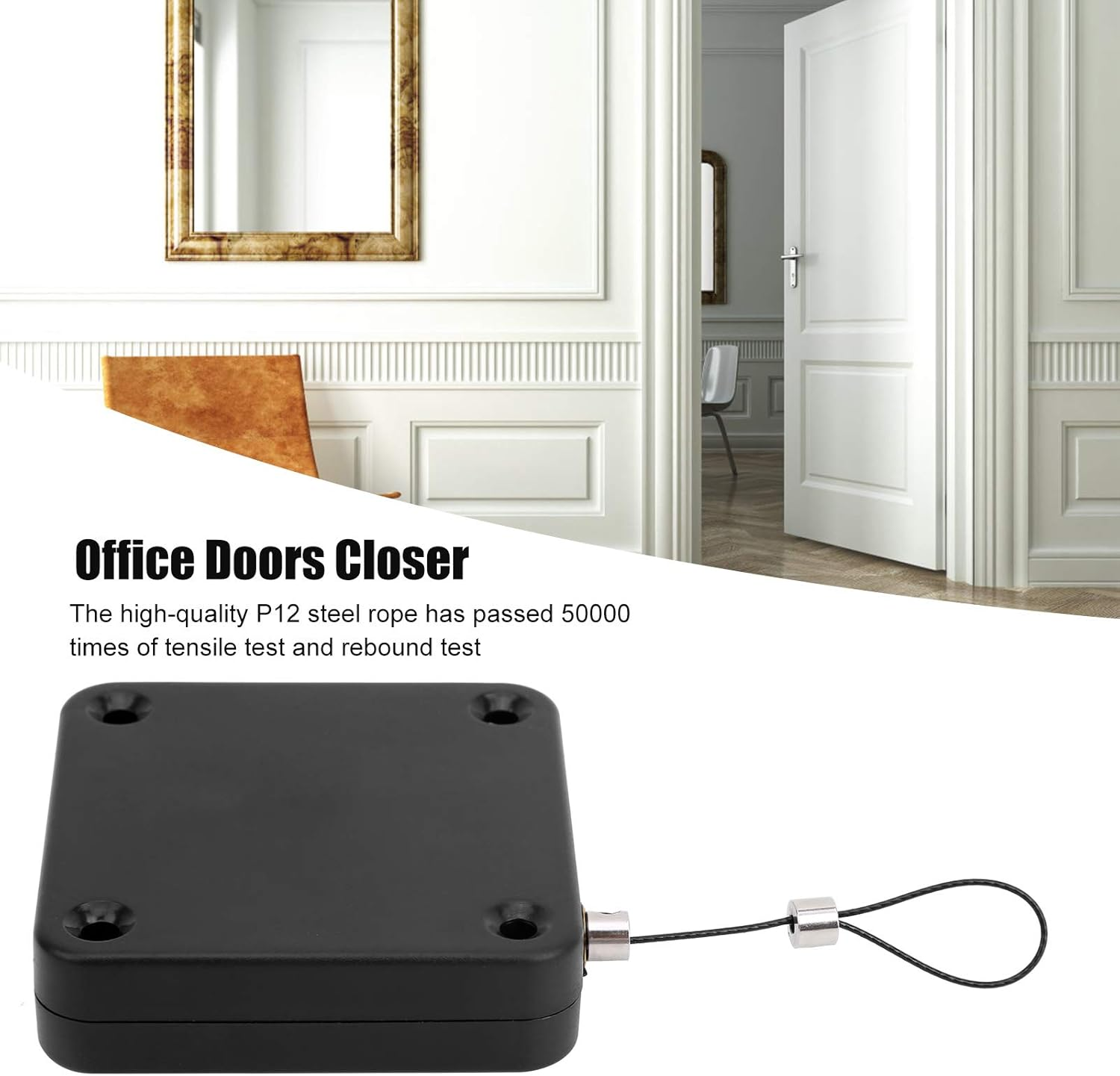 2Pcs Automatic Door Closer Sensor Punch, Small Portable Device for Home Office Doors Off, Installed without Holes for Company Office image number 3