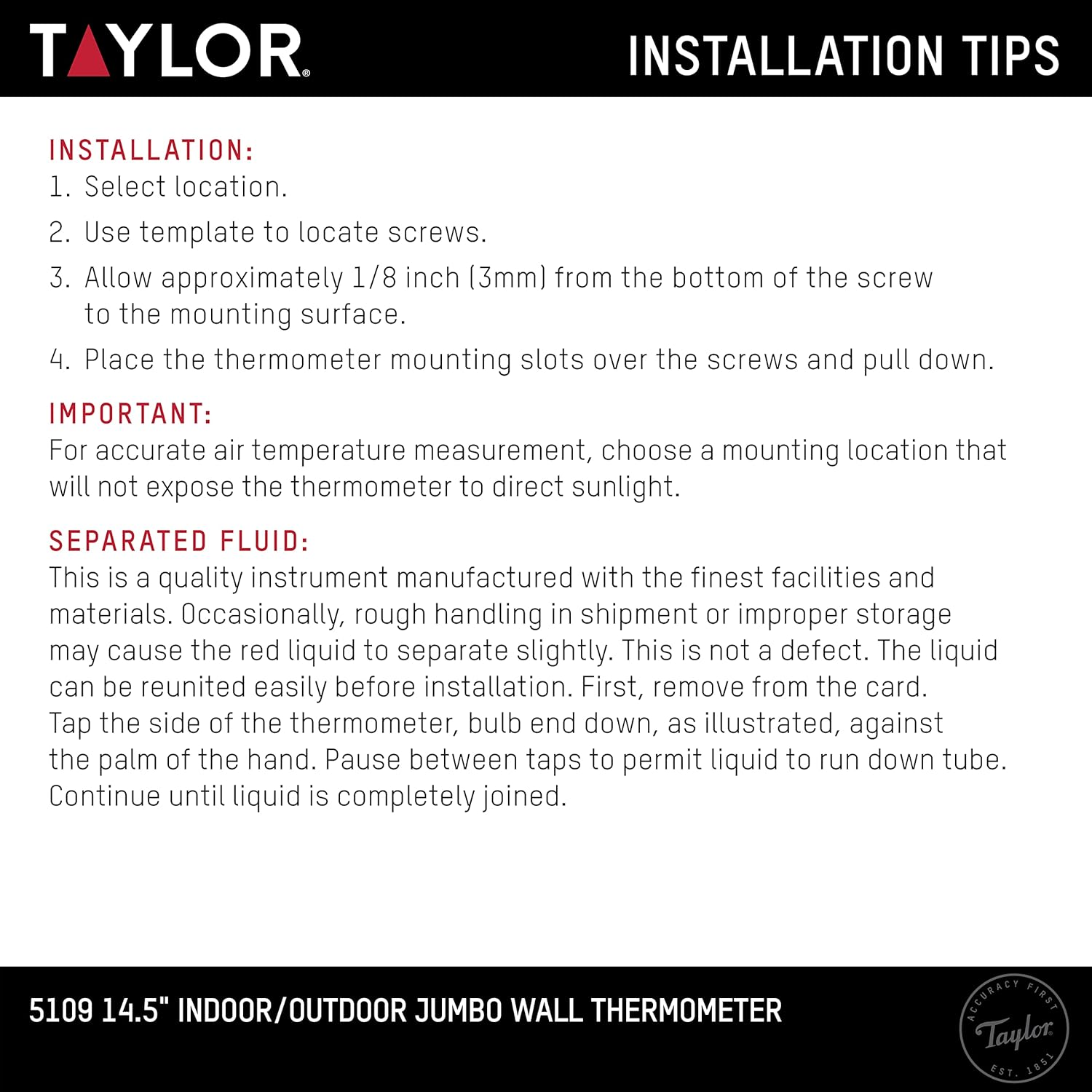 Taylor Indoor Outdoor Thermometer - Jumbo Number Wall Thermometer, Wireless Thermometer for Patio, Garden, or Nursery Area, 14.5-Inch, White image number 1