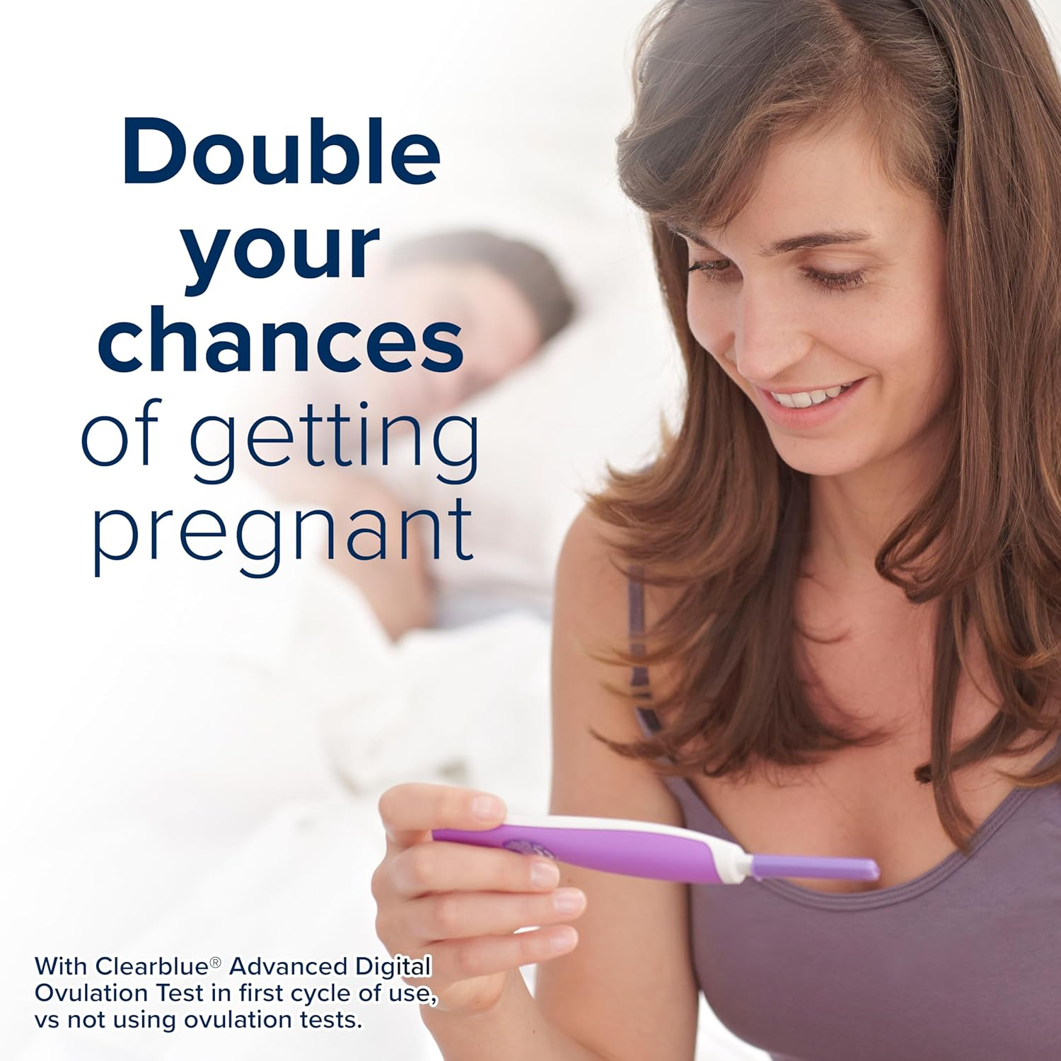 Clearblue Advanced Digital Ovulation Test Kit (OPK). Double Your Chances of Getting Pregnant, 1 Digital Holder and 10 Ovulation Tests, Try the FREE Clearblue Period & Cycle Tracker App image number 3