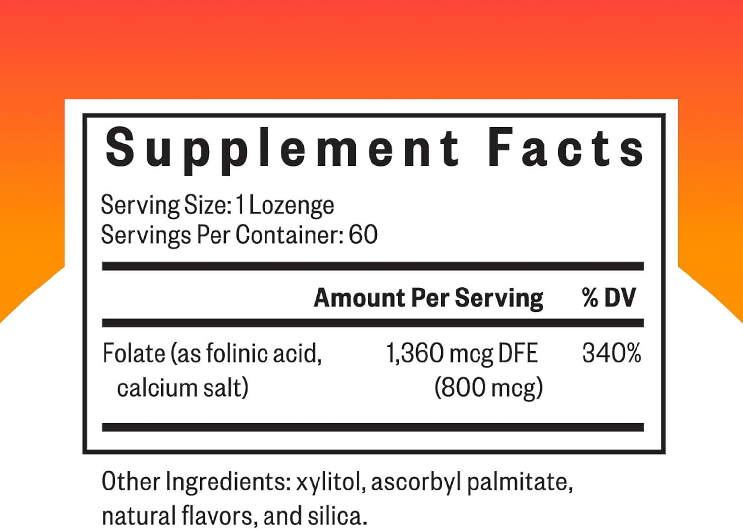 Seeking Health | Folinic Acid Lozenge | 60 Lozenges | Folic Acid 800 Mcg | Vitamin Lozenge