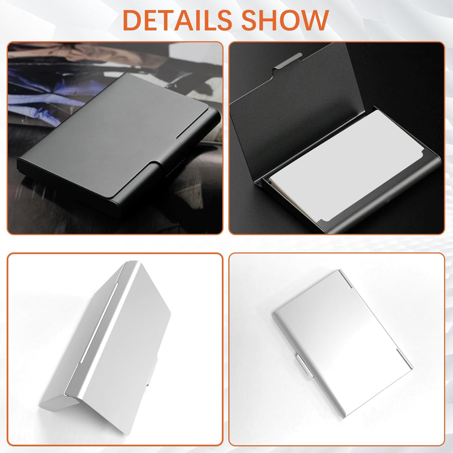 4 Pack Professional Business Card Holder Case Slim,Aluminum,Credit Card Organizer for Men Women, Thin image number 3