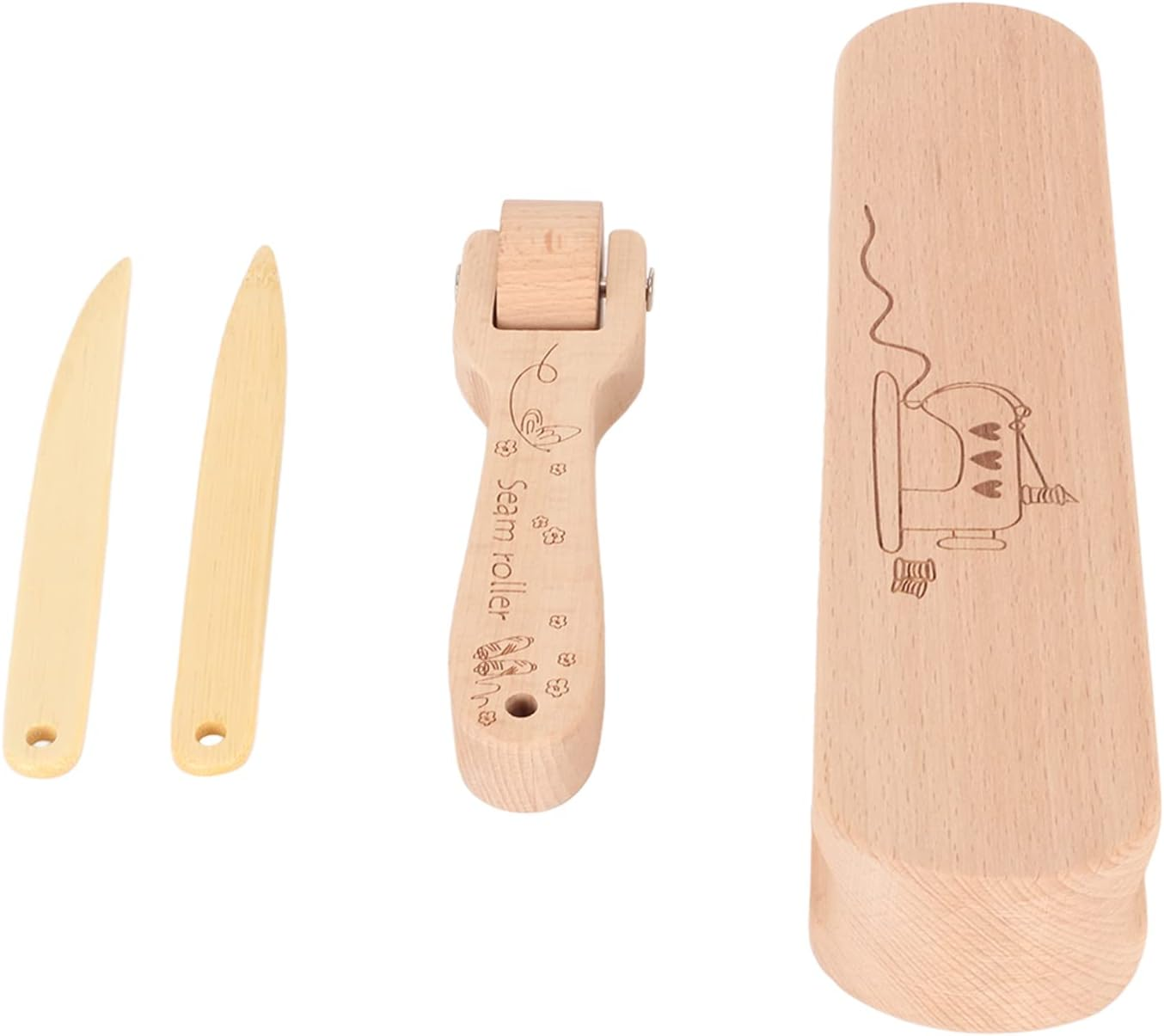 Tailor Clapper, Lightweight Seam Roller Wooden for Embroidery image number 5