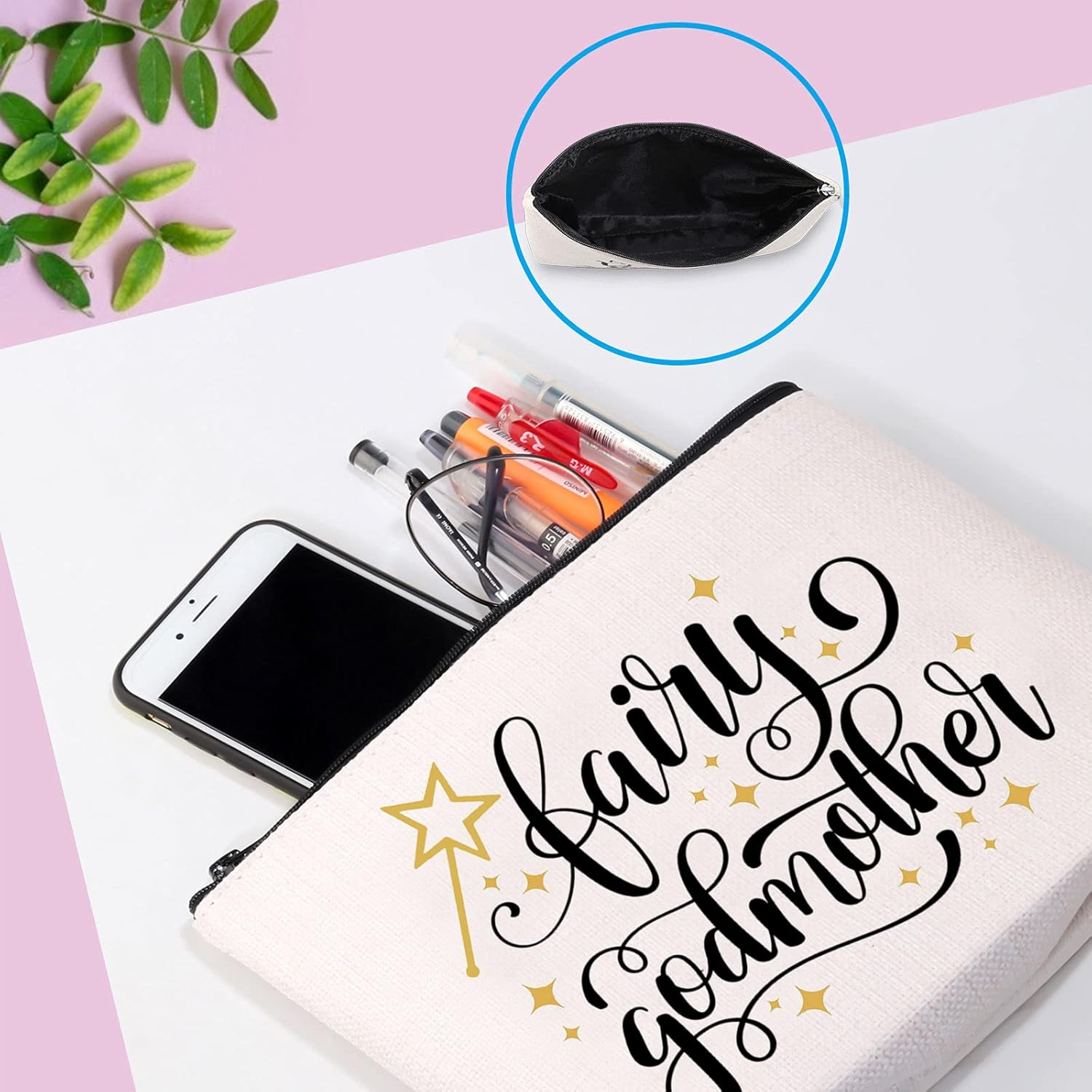 Fairy Makeup Bag Godmother Thank You Gift Godmother Proposal Cosmetic Bag Baptism Gift First Communion Gift - Fairy Makeup image number 1