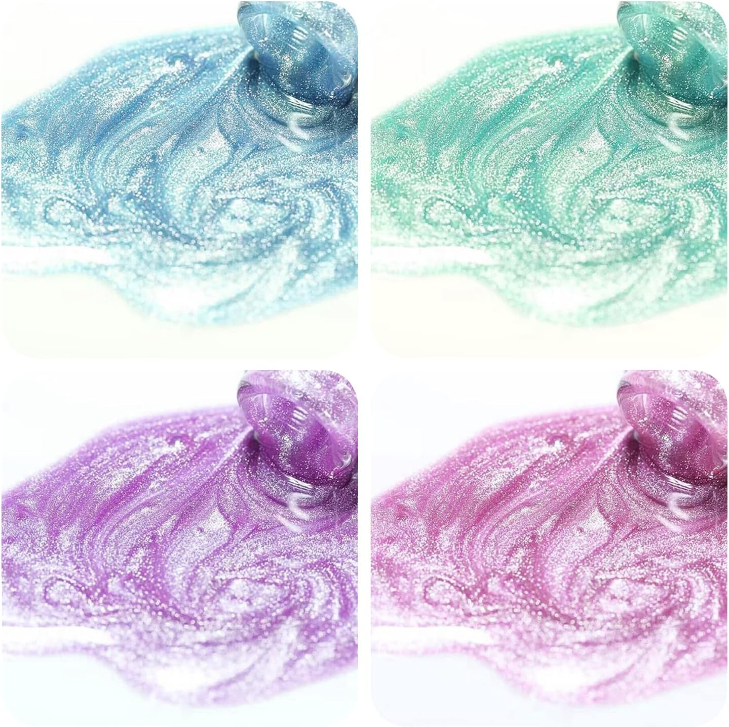 Vishine Galaxy Cat Eye Holographic Glitter Gel Nail Polish 4 Colors Set Soak off UV LED Light Starry Sky Effect Magic Gel Nail Polish Kit Manicure Nail Art Kit 8Ml